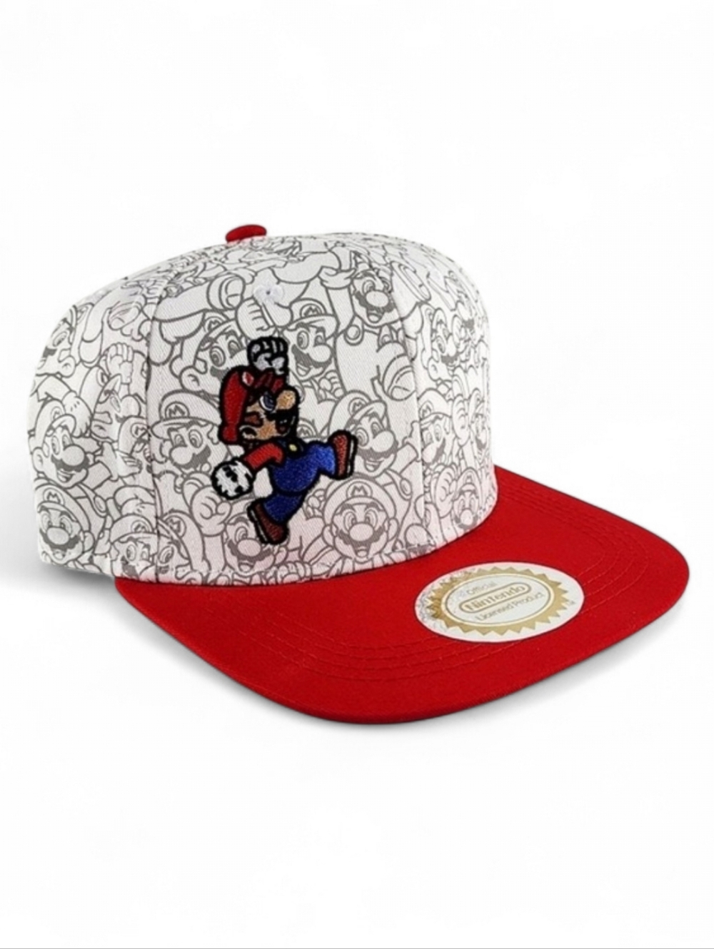 Nintendo Super Mario Unisex Snapback Adjustable Hat Cap Red White OS Fits Most